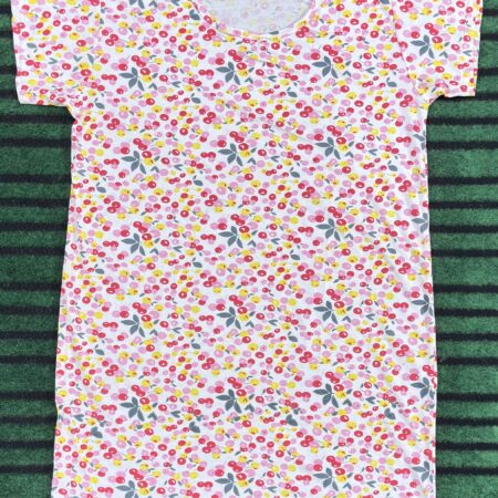 Ladies Long T-Shirt with Palazzo - White Cherry