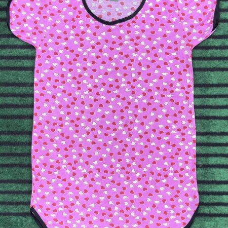 Ladies Long Round T-Shirt with Palazzo - Pink Love