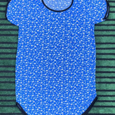 Ladies Long Round T-Shirt with Palazzo - Blue Flower
