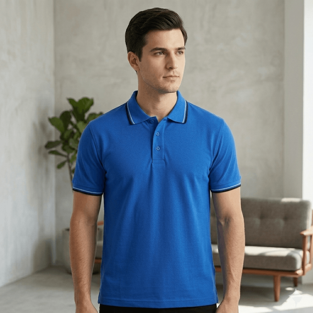 Premium Cotton Polo – Royal Blue - Image 4
