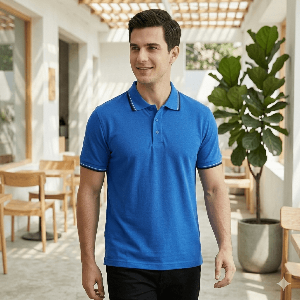Premium Cotton Polo – Royal Blue - Image 3