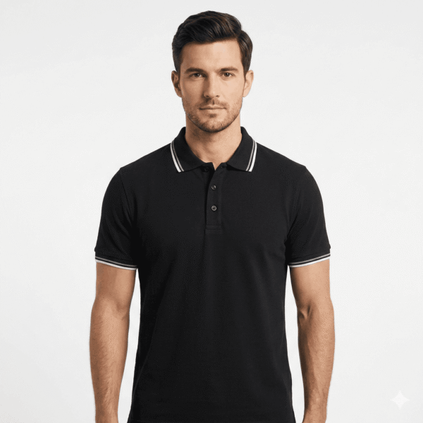 Premium Cotton Polo – Black