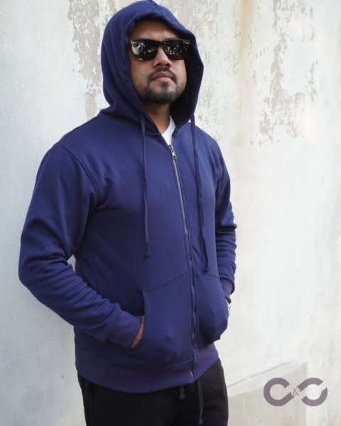 Men's Premium Zip-up Hoodie - Navy Blue